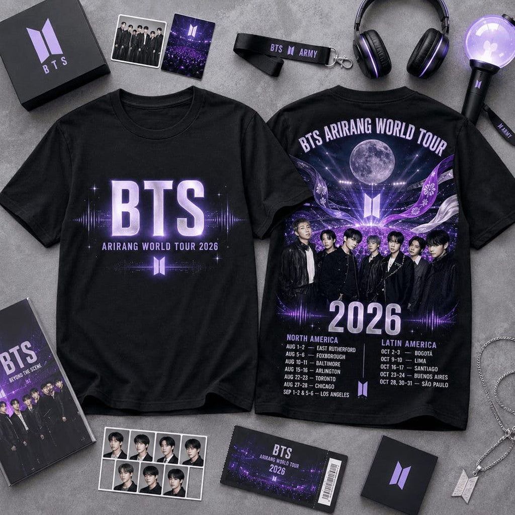 BTS Arirang World Tour 2026 T-Shirt BTS World Tour Merch Best Gift For Army KPop Fans - Merchluma