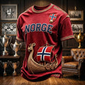 Norway FIFA World Cup 2026 Merch Norway Viking Ship Norge Flag T-Shirt Gift For Football Lovers - Merchluma