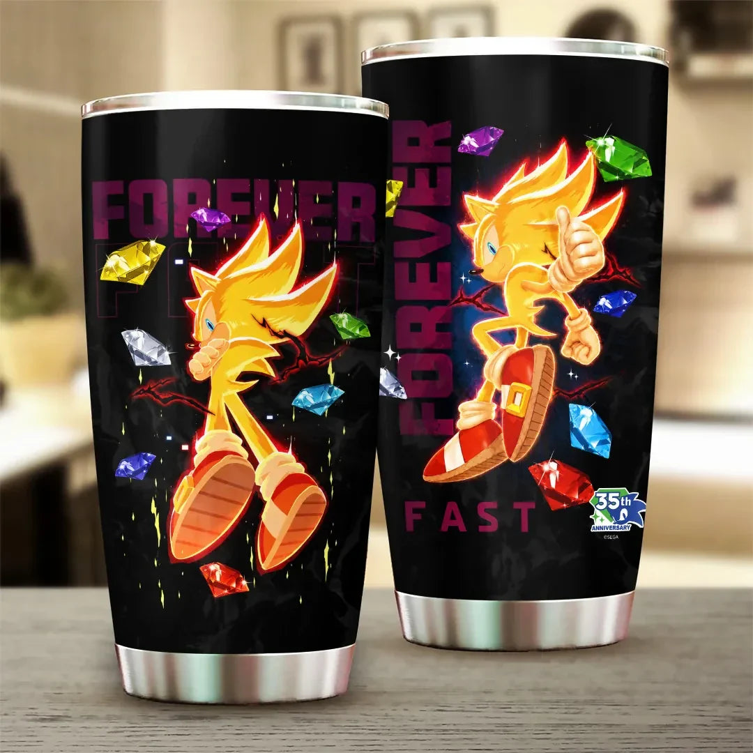Sonic the Hedgehog 35th Anniversary Merch 2026 Super Sonic Tumbler Gift For Game Lover - Merchluma
