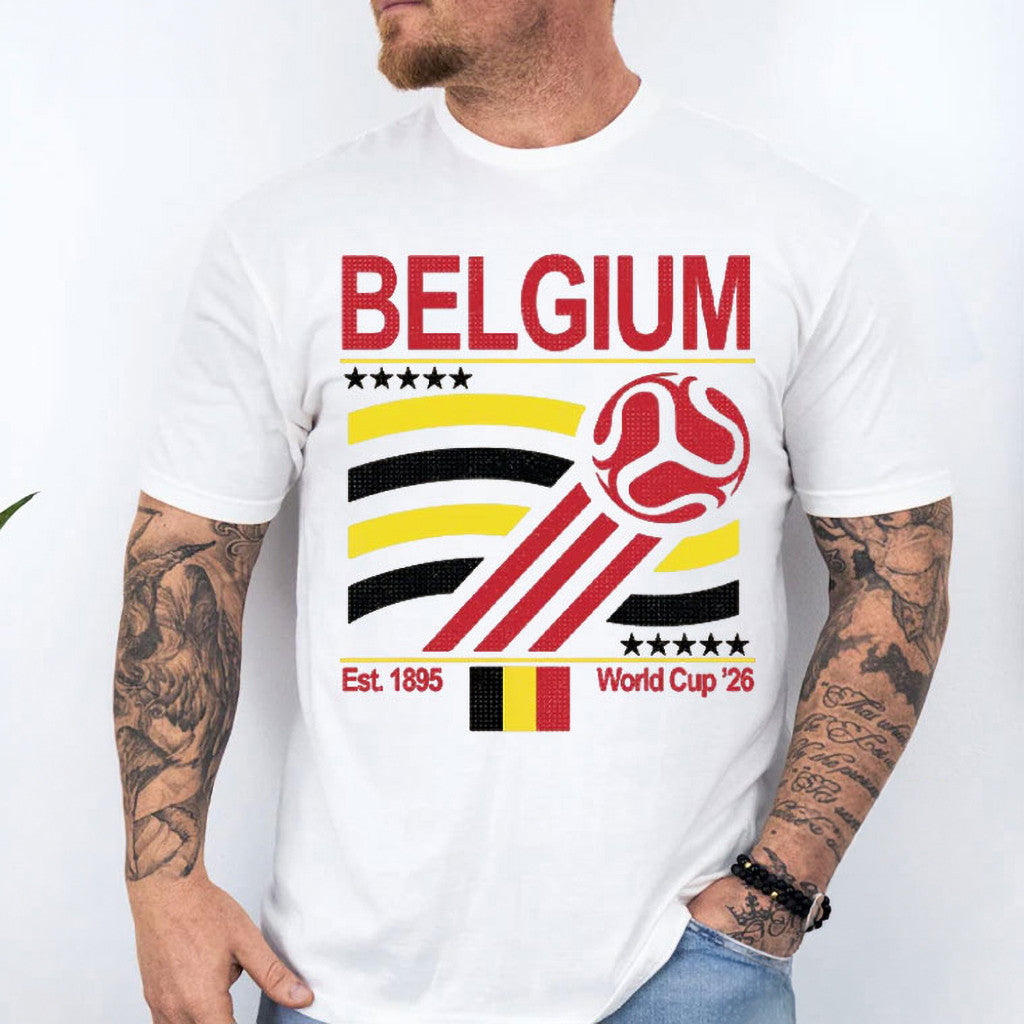 Belgium Soccer World Cup 2026 Retro 90s T-Shirt Belgium Team Merch Gift Ideas For Husband - Merchluma