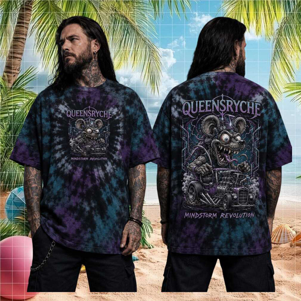 Queensryche Mindstorm Revolution Tour 2026 Tie Dye T-Shirt Queensryche Merch Heavy Metal Gifts - Merchluma