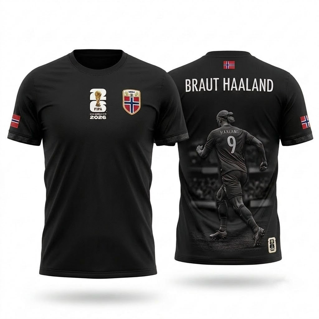 Norway Erling Haaland T-Shirt Norway FIFA World Cup 2026 Merch #9 Norway Team Merch Fan Gifts - Merchluma