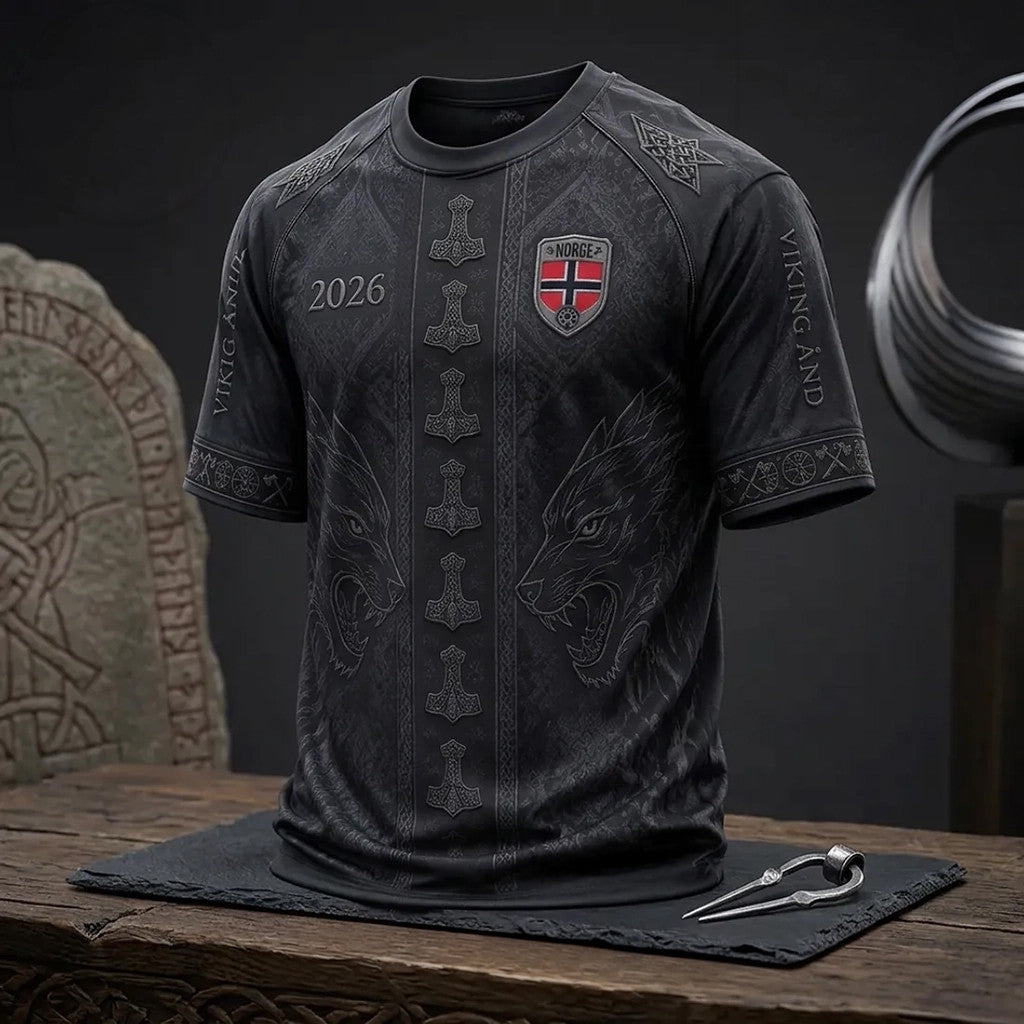 Norway Football 2026 Black Viking T-Shirt Norway FIFA World Cup Merch Gift For Football Fans - Merchluma