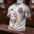 Egypt World Cup 2026 Merch Embossed Pharaoh White T-Shirt Egypt National Team Merch Fan Gifts - Merchluma