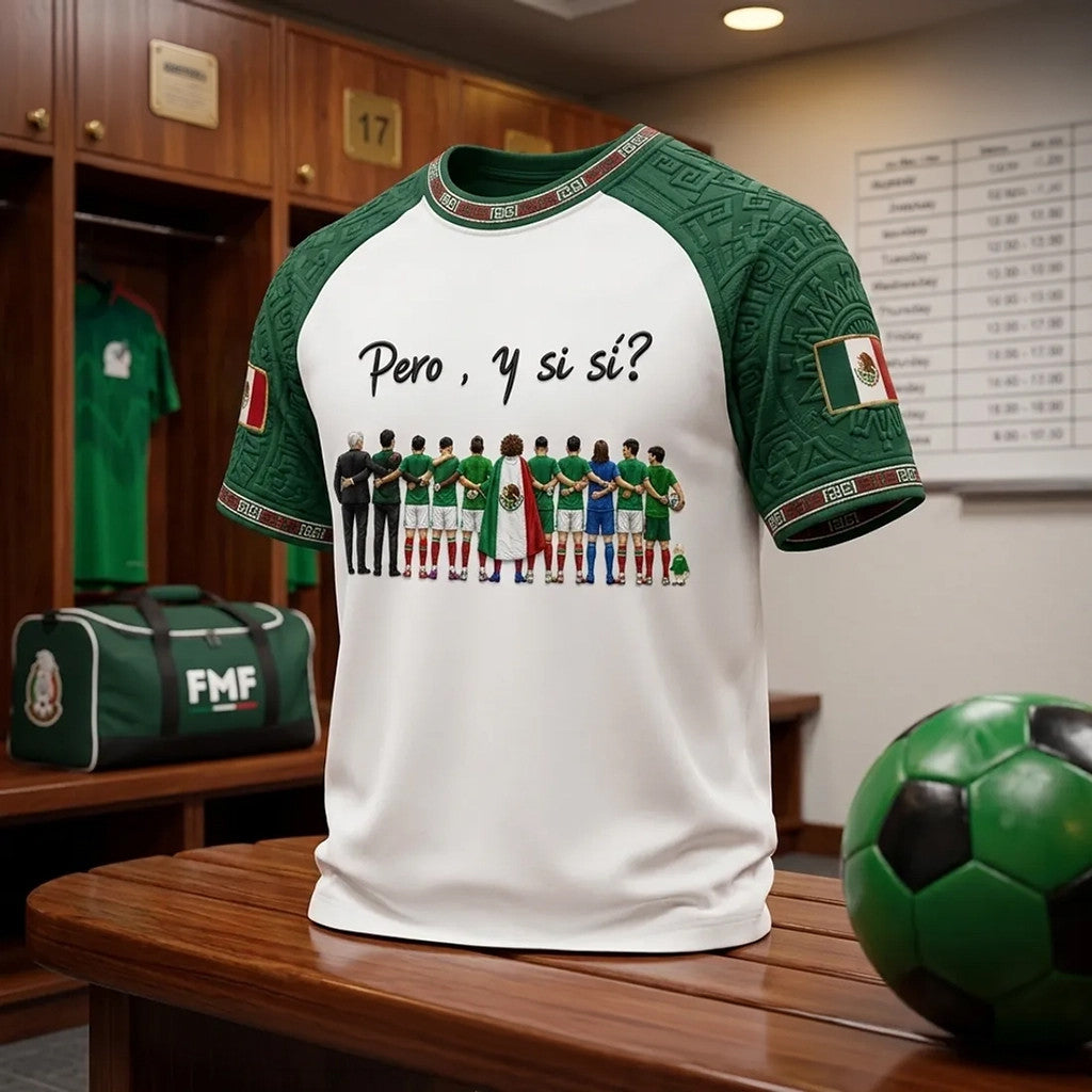 Mexico Soccer Players Pero Y Si Si White T-Shirt Mexico World Cup 2026 Merch Present For Fans - Merchluma