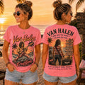 Van Halen Vintage Retro Sunset Pink T-Shirt Van Halen Merch 2026 Summer Gift For Music Lovers - Merchluma