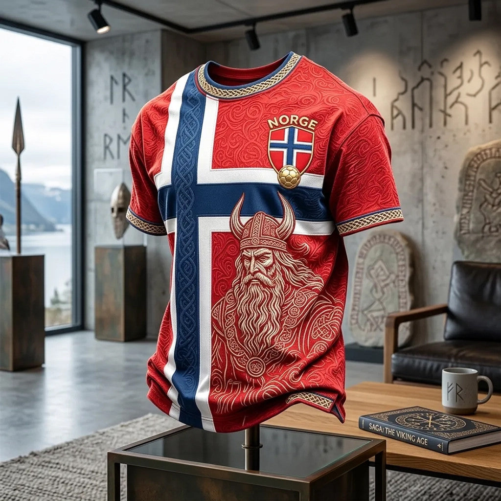 Norway World Cup 2026 Merch Norway Football Nordic Viking Warrior T-Shirt Gift For Fans - Merchluma