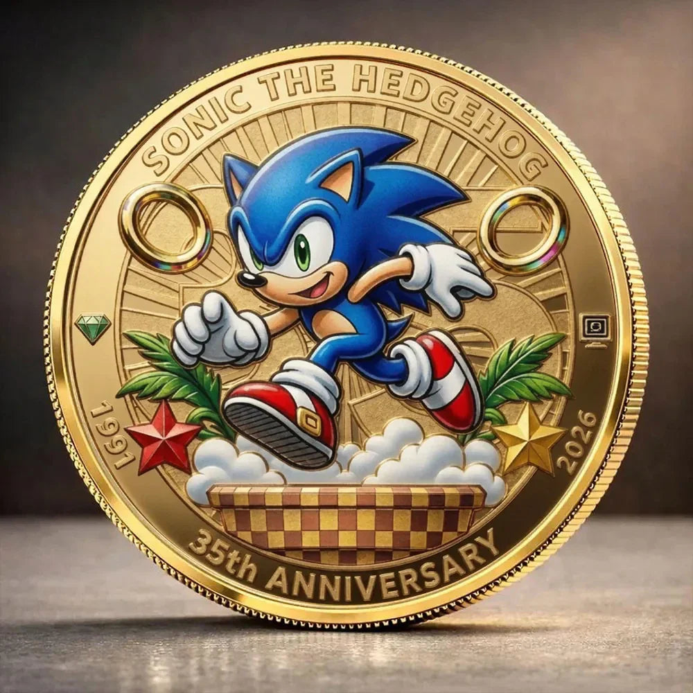 Sonic The Hedgehog 35th Anniversary Merch 2026 Sonic Commemorative Coin Gift For Husband - Merchluma