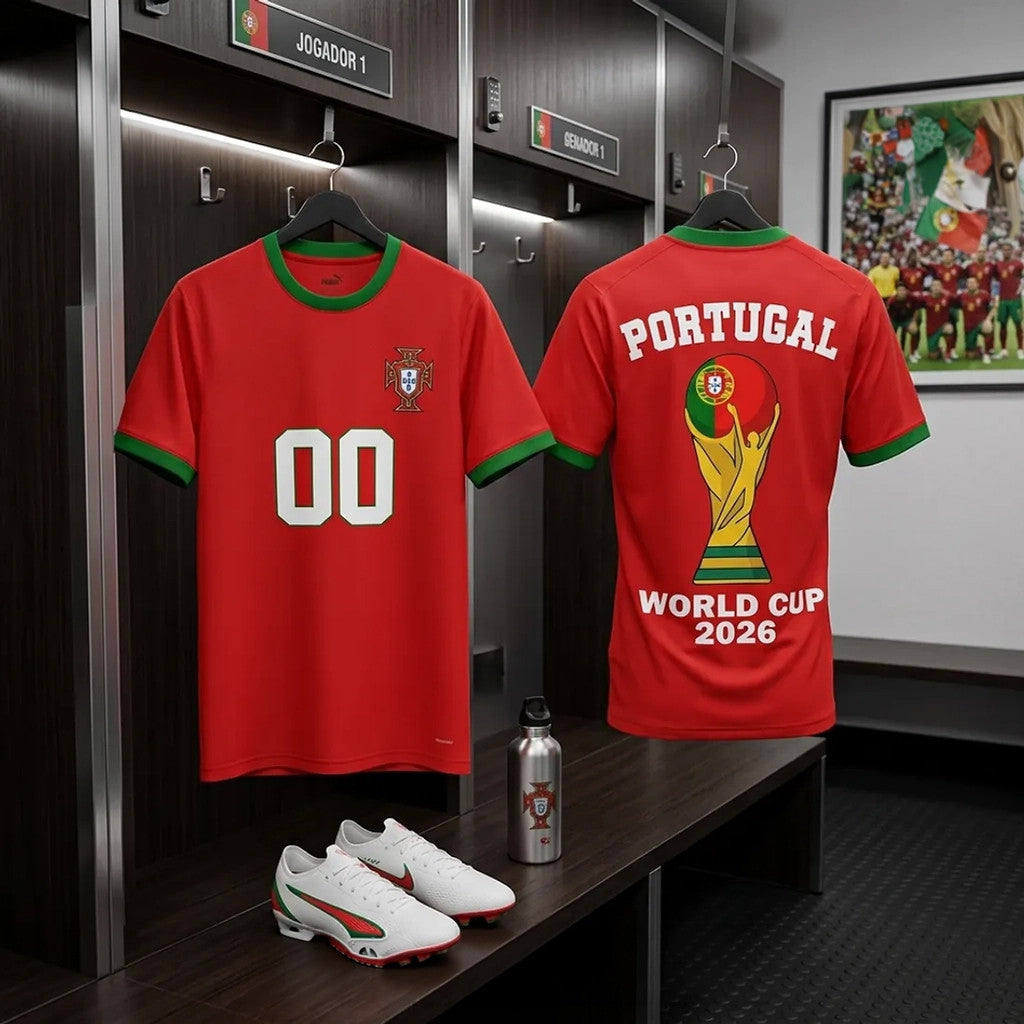 Personalized Portugal World Cup 2026 Red T-Shirt Portugal Team Merch Gift For Football Fans - Merchluma