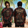 The Rolling Stones Born To Roll Raised On Fire Rock Tie Dye Shirt The Rolling Stones Merch 2026 - Merchluma