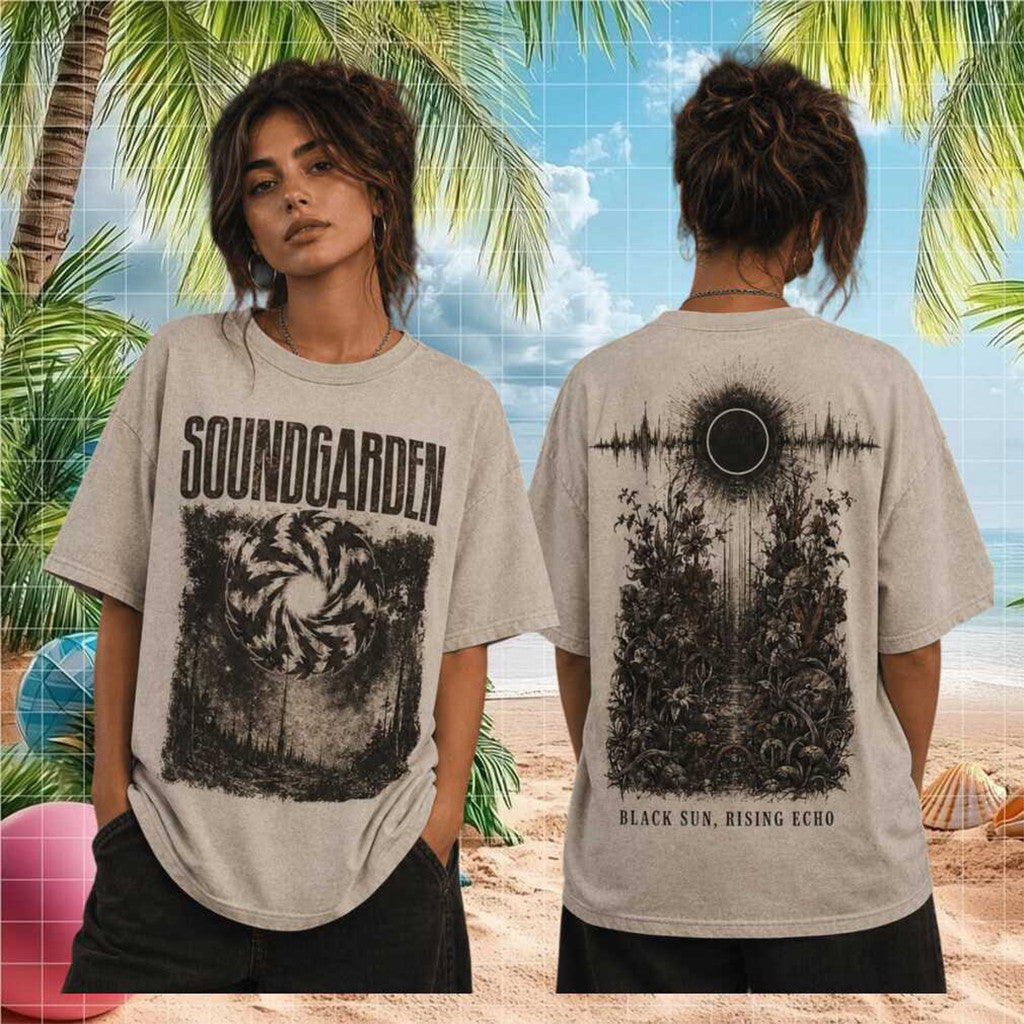 Soundgarden Black Sun Rising Echo Retro T-Shirt Soundgarden Merch Metal Band Concert Tour Gifts - Merchluma