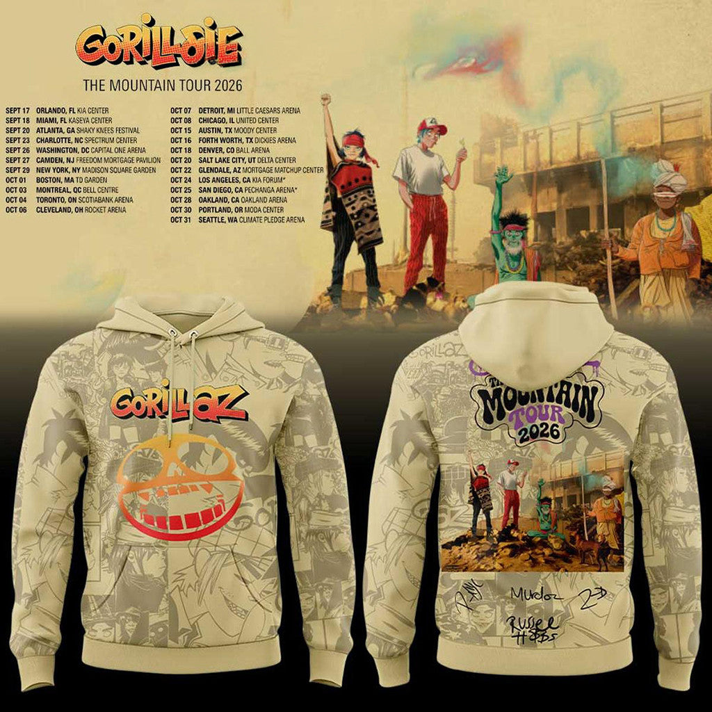 Gorillaz The Mountain Tour 2026 Hoodie Gorillaz Merch Gifts For Band Fans - Merchluma