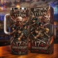 Attack On Titan 17th Anniversary Merch 2026 Titan Battle Anime Tumbler Best Gift For Brothers - Merchluma