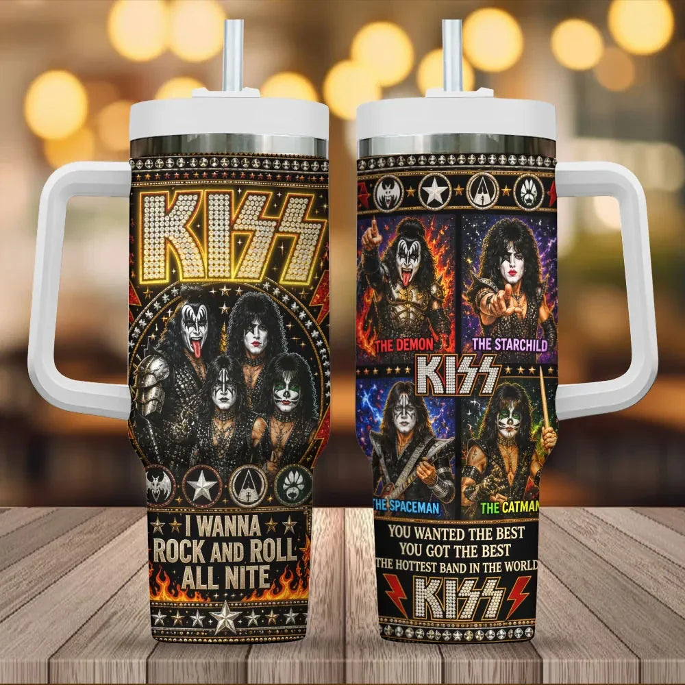 KISS 2026 I Wanna Rock And Roll All Nite Tumbler KISS Band Merch Gifts For Music Lovers - Merchluma
