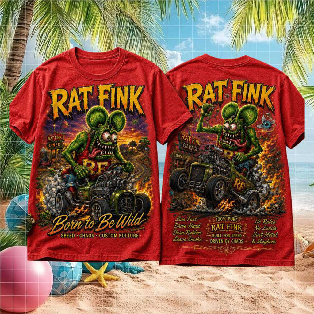 Rat Fink Born to Be Wild Custom Kulture Ed Roth Vintage Hot Rod Shirt Gift For Brothers - Merchluma
