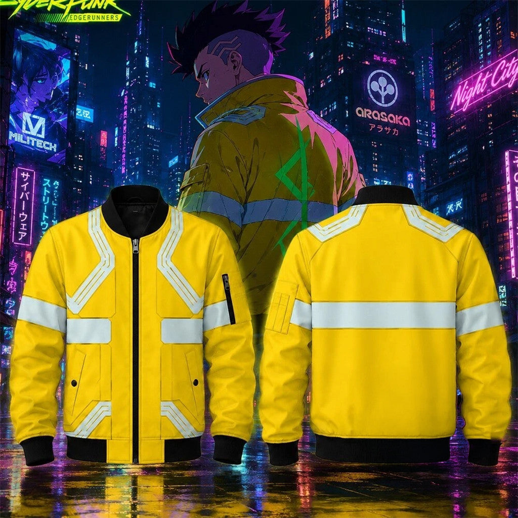 Cyberpunk Edgerunners David Martinez Bomber Jacket Cosplay Cyberpunk Merch 2026 Gift For Him - Merchluma