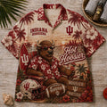 Indiana Hoosiers Merch 2026 Hot Hoosier Tropical Beach Hawaiian Shirt Football Fan Gifts - Merchluma