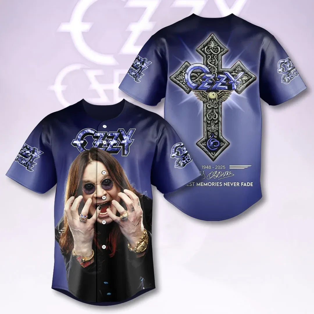 Ozzy Osbourne Signature Baseball Jersey 2026 Ozzy Osbourne Merch The Best Memories Never Fade - Merchluma
