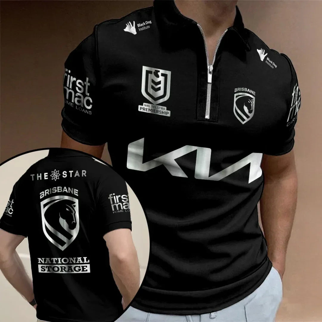 Brisbane Broncos National Storage Zip Polo Shirt 2026 Brisbane Broncos Merch Husband Gifts - Merchluma