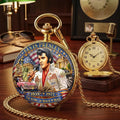 Elvis Presley Commemorative Gold Pocket Watch The King Of Rock N Roll Elvis Presley Merch - Merchluma