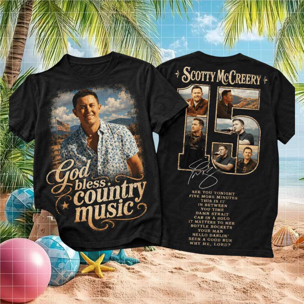 Scotty McCreery God Bless Country Music 15 Years Anniversary T-Shirt Scotty McCreery Merch 2026 - Merchluma