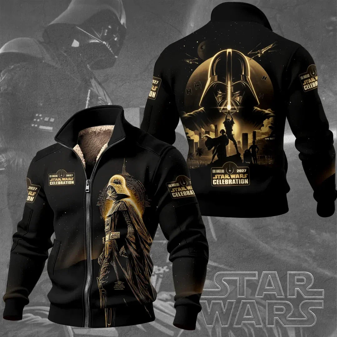 Star Wars 50th Anniversary Stand Collar Zip Jacket Star Wars Celebration Merch Gift For Husband - Merchluma