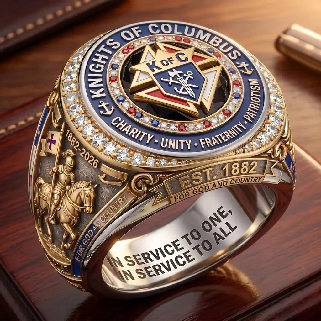 Knights Of Columbus Masonic Ring For God And Country K Of C Merch Catholic Gift For Men - Merchluma