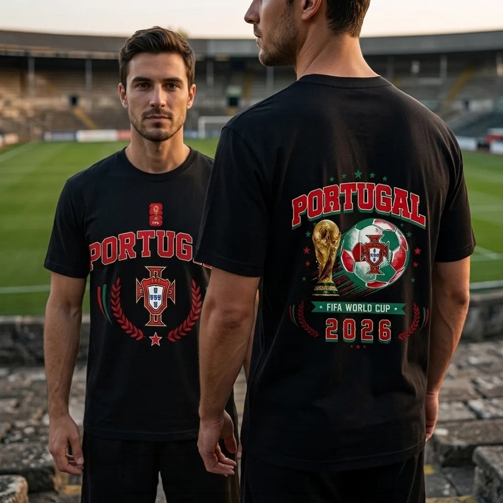 Portugal National Football Team FIFA 2026 Black T-Shirt Portugal World Cup Merch Fan Gifts - Merchluma