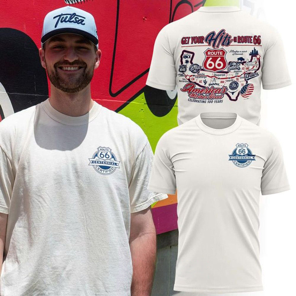 Tulsa Drillers Route 66 Centennial White Graphic Shirt Tulsa Drillers Merch Special Gifts Ideas - Merchluma
