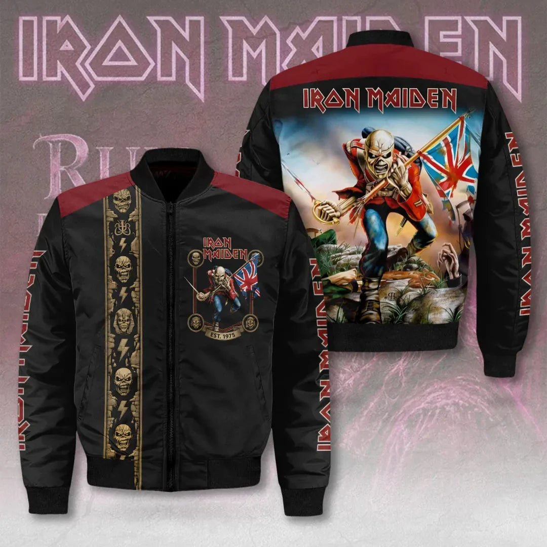 Iron Maiden 2026 The Trooper Bomber Jacket Iron Maiden Merch Gift For Band Fans - Merchluma