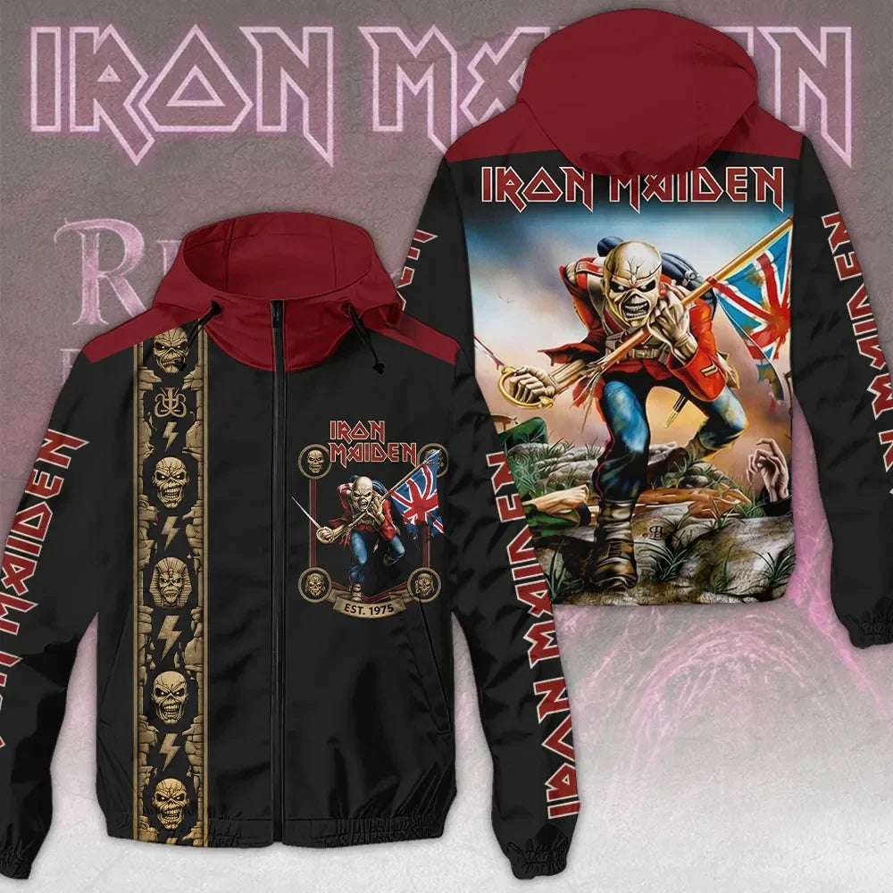 Iron Maiden 2026 The Trooper Windbreaker Jacket Iron Maiden Merch Best Gift For Band Fans - Merchluma
