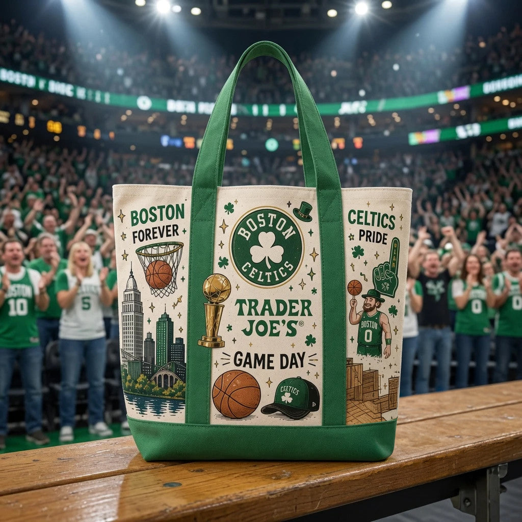 Boston Celtics Trader Joe's Game Day Tote Bag 2026 Boston Celtics Merch Basketball Fan Gifts - Merchluma