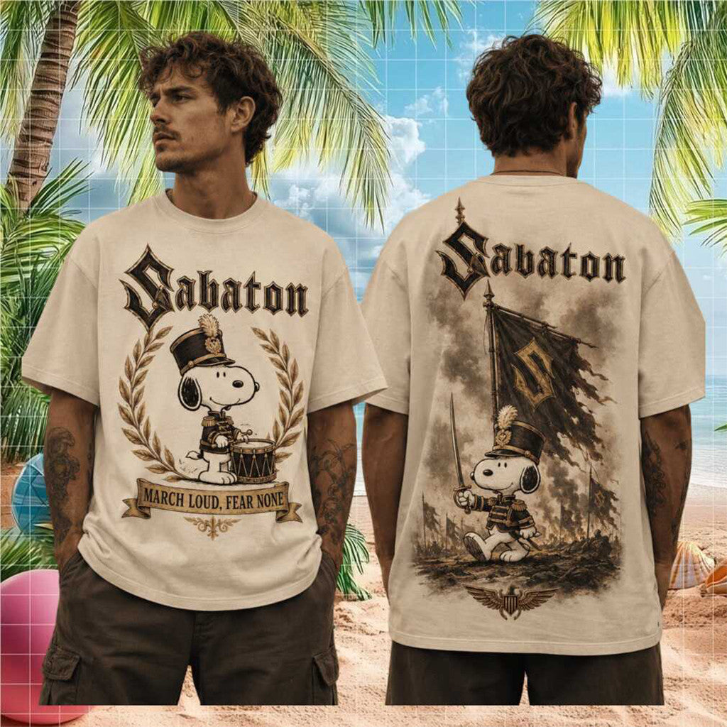 Sabaton March Loud Fear None Power Metal Retro Snoopy Military History Shirt Sabaton Merch - Merchluma