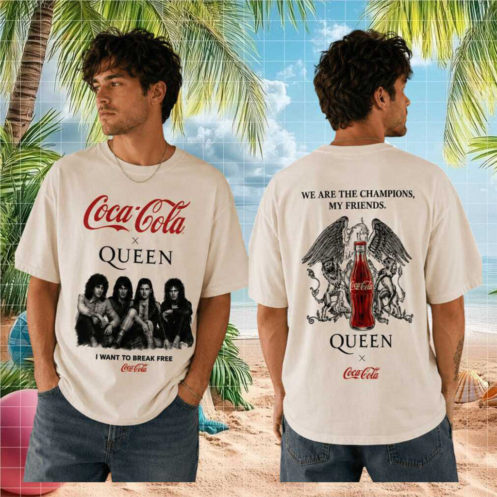 Queen X Coca Cola I Want To Break Free Vintage T-Shirt 2026 Queen Band Merch Gift For Fans - Merchluma