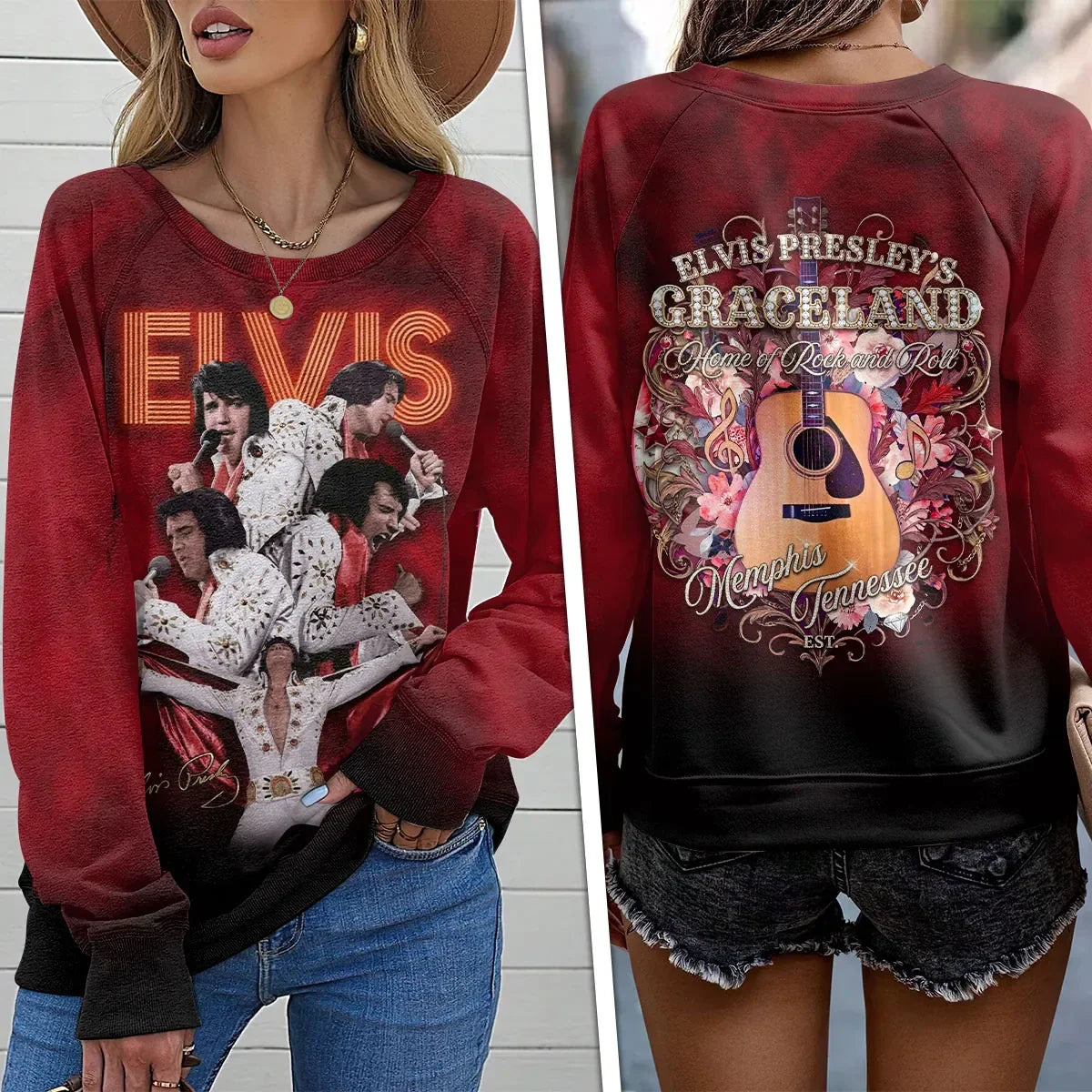 Elvis Presley Merch 2026 Elvis Presley's Graceland Home Of Rock And Roll Sweatshirt Fan Gifts - Merchluma
