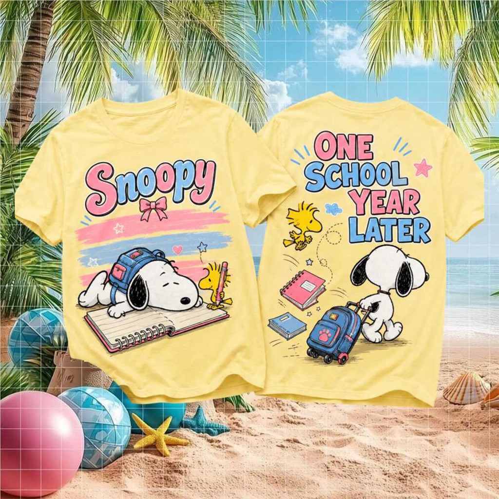 Snoopy One School Year Later T-Shirt Back To School Shirt Cute Gifts For Student 2026 - Merchluma