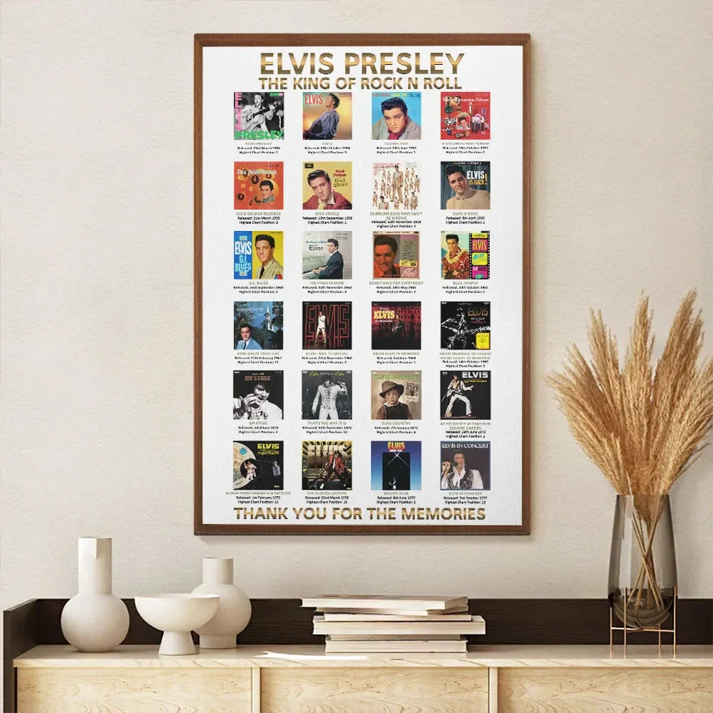 Elvis Presley Albums Poster 2026 The King Of Rock N Roll Elvis Presley Merch Wall Art Decor - Merchluma