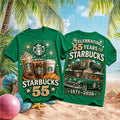 Starbucks 55 Years Anniversary 1971 Celebration Retro T-Shirt Gifts For Coffee Lovers - Merchluma