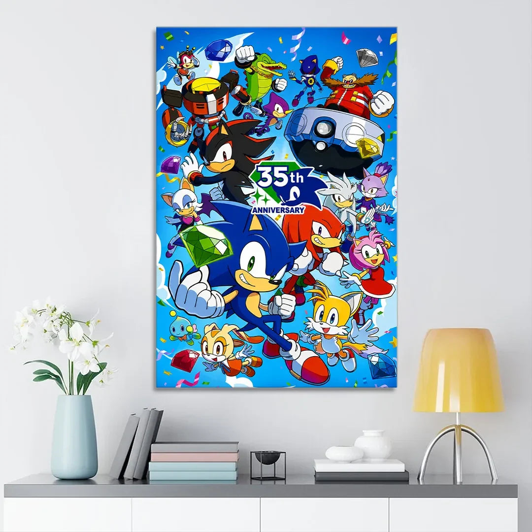 Sonic the Hedgehog 35th Anniversary Poster Sonic the Hedgehog Merch 2026 Wall Art Decor - Merchluma