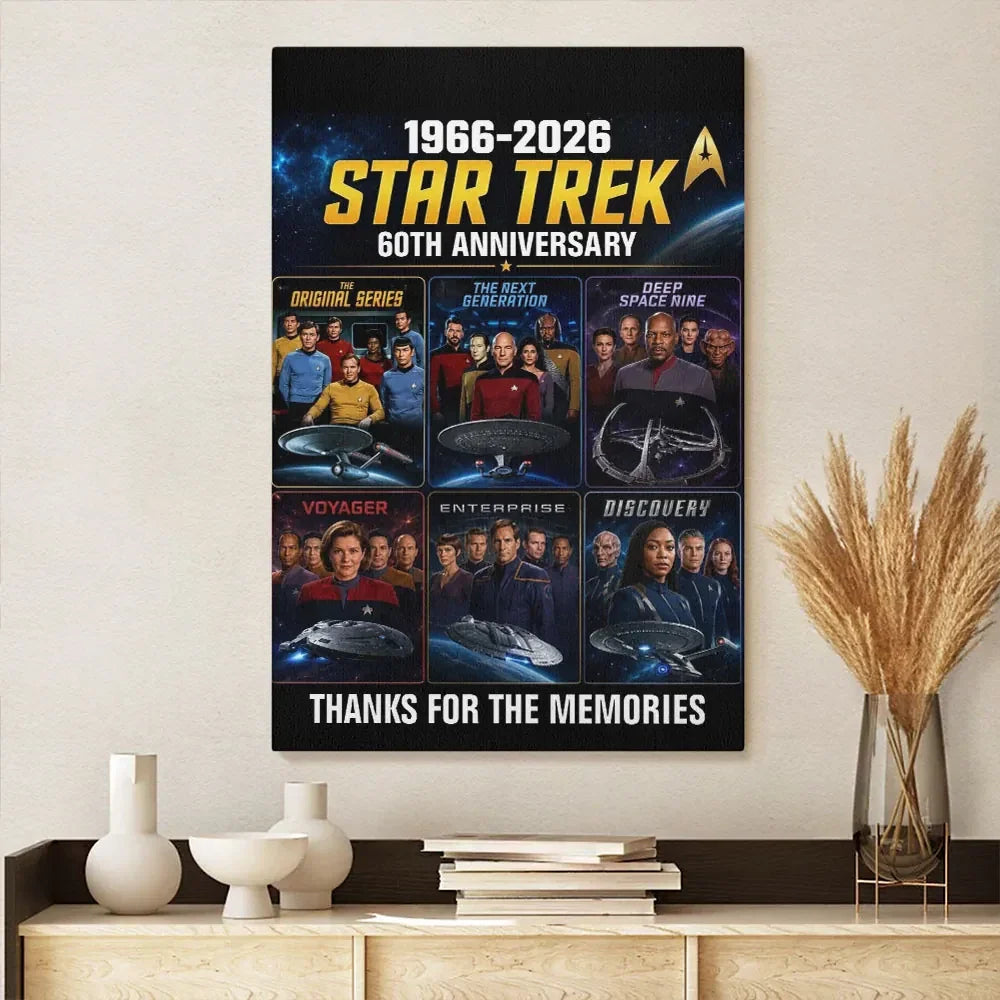 Star Trek 60th Anniversary Poster 1966 2026 Star Trek Merch Sci Fi Fan Living Room Decor Ideas - Merchluma