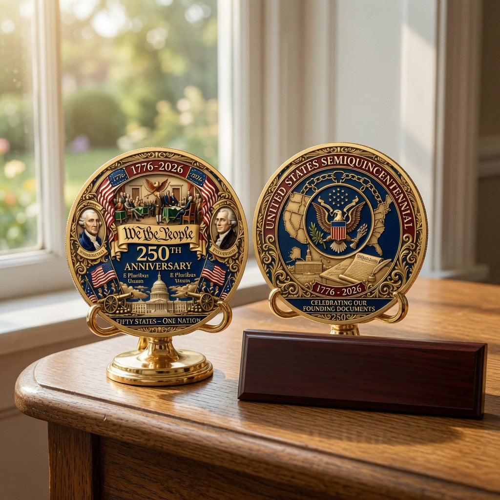 United States 250th Anniversary Commemorative Challenge Coin Patriotic March 2026 Dad Gifts - Merchluma