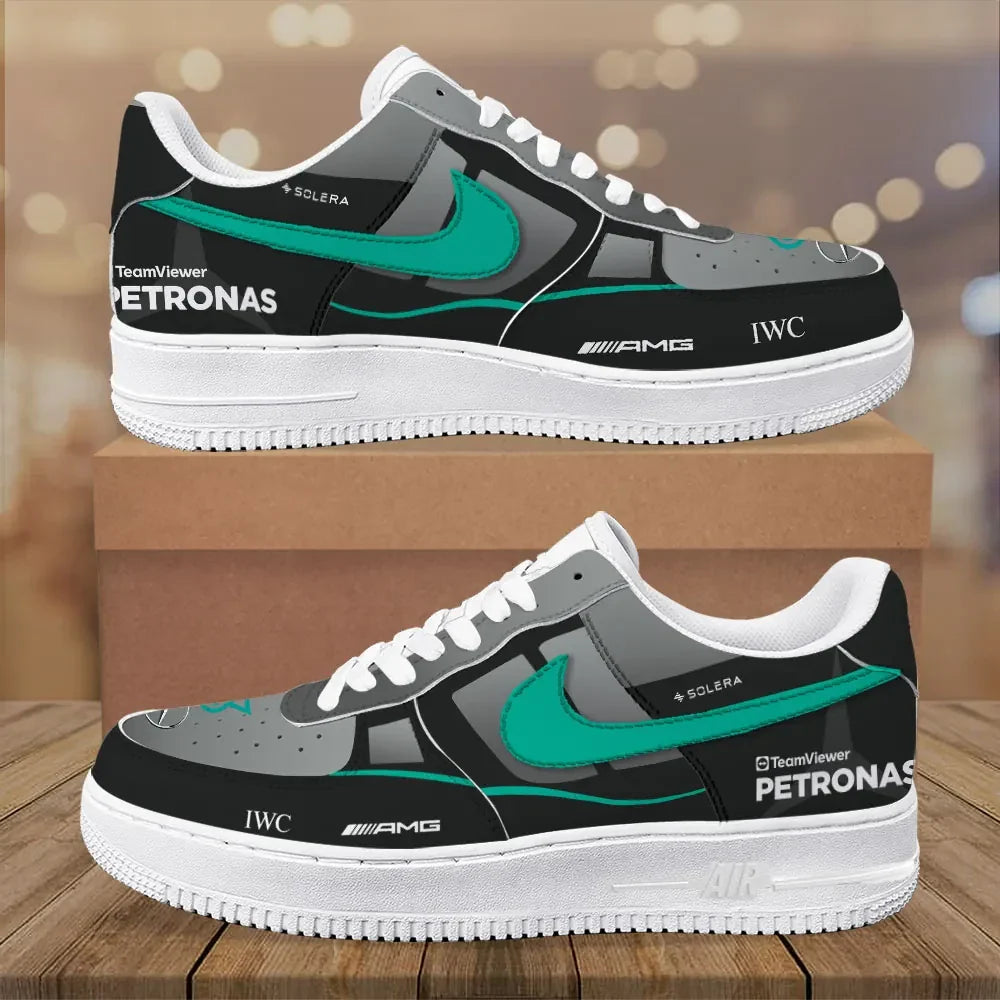 Mercedes AMG Petronas F1 Team AF1 Shoes Sneaker 2026 Racing Fan Gear Gift For Brother - Merchluma