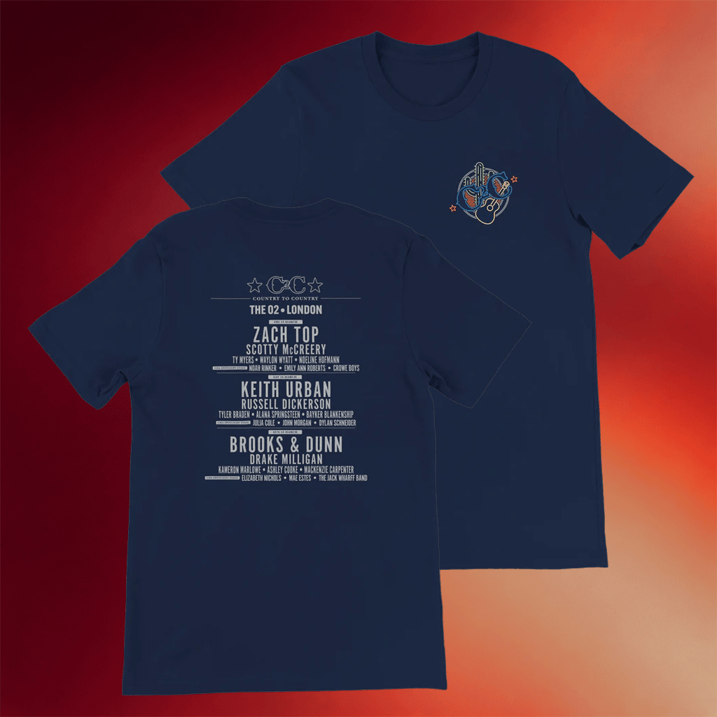 C2C Country To Country Merch Glasgow 2026 Navy T-Shirt Best Gifts For Husband - Merchluma