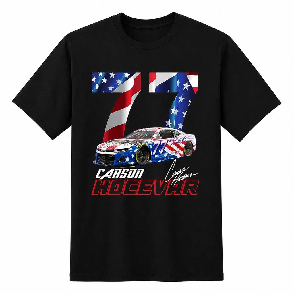 Carson Hocevar Merch #77 Carson Hocevar NASCAR 2026 Racing T-Shirt Fan Apparel Signed - Merchluma