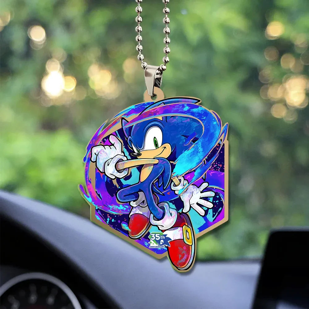 Sonic The Hedgehog 35th Anniversary Merch 2026 Sonic Acrylic Car Ornament Car Decor Accessories - Merchluma