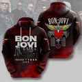 Bon Jovi Forever Tour 2026 Red Tie-Dye Hoodie Bon Jovi Merch Gifts For Fans - Merchluma