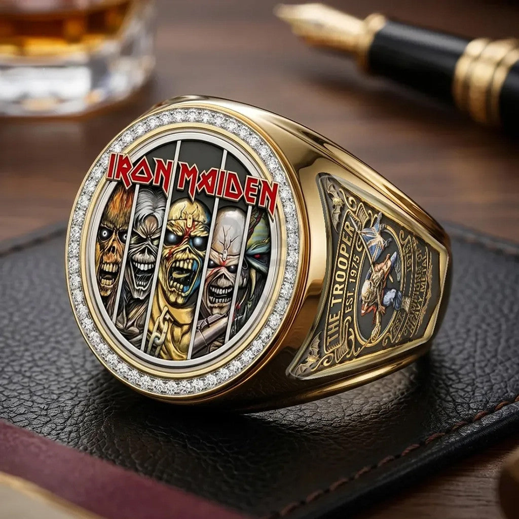 Iron Maiden Eddie Signature Ring Iron Maiden Merch Birthday Gift For Brother - Merchluma