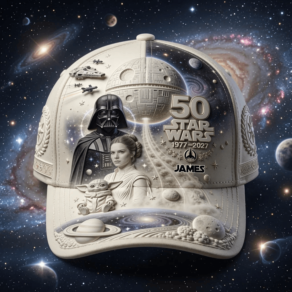 Personalized Star Wars 50th Anniversary 2027 Hat Dark Side The Force Cap Star Wars Merch - Merchluma