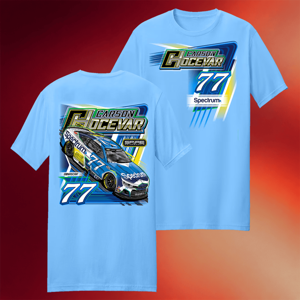 Carson Hocevar Merch 2026 Spire Motorsports 77 Spectrum T-Shirt NASCAR Gifts For Husband - Merchluma