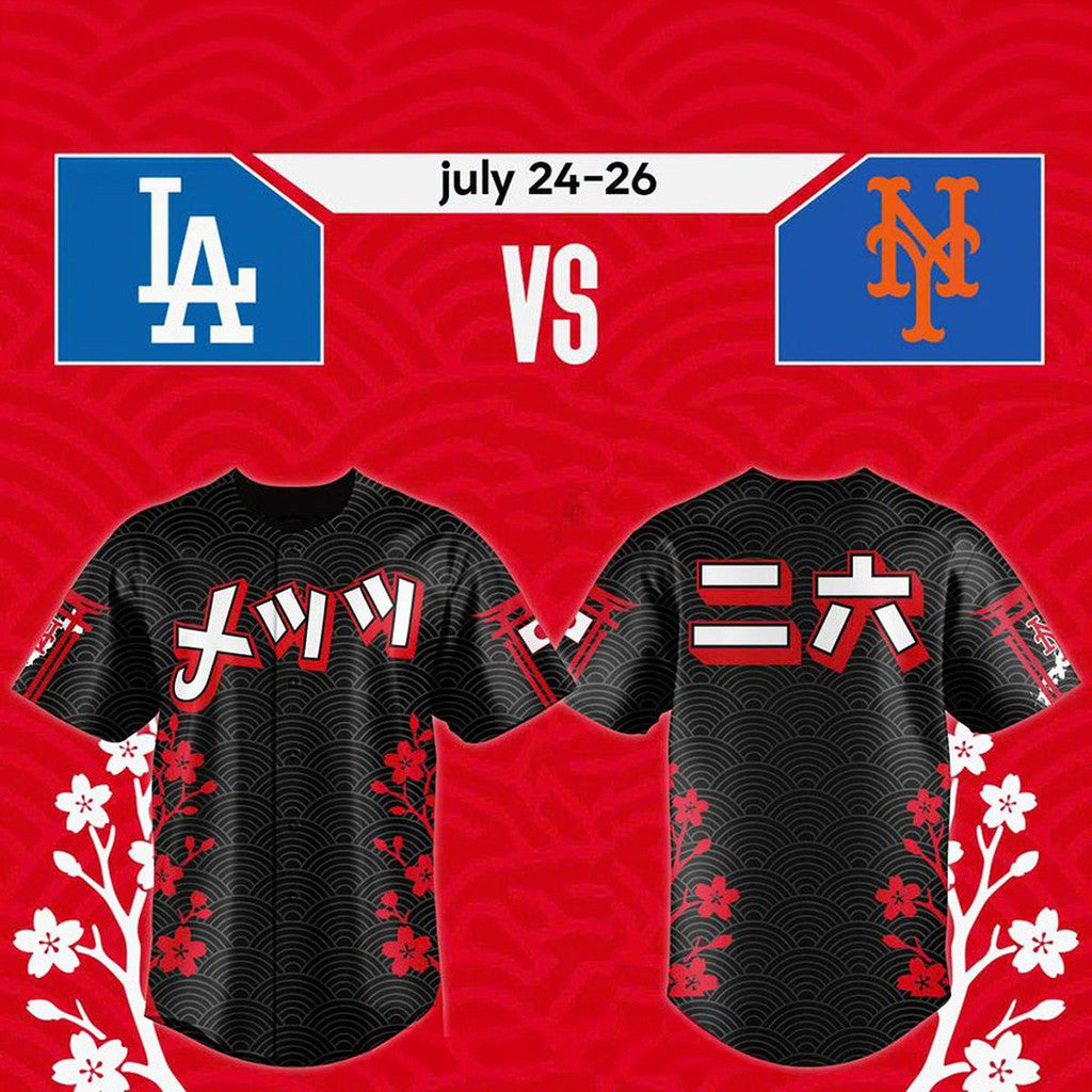 New York Mets Japanese Heritage Night 2026 Merch LA Dodgers Baseball Jersey Gifts For Him - Merchluma
